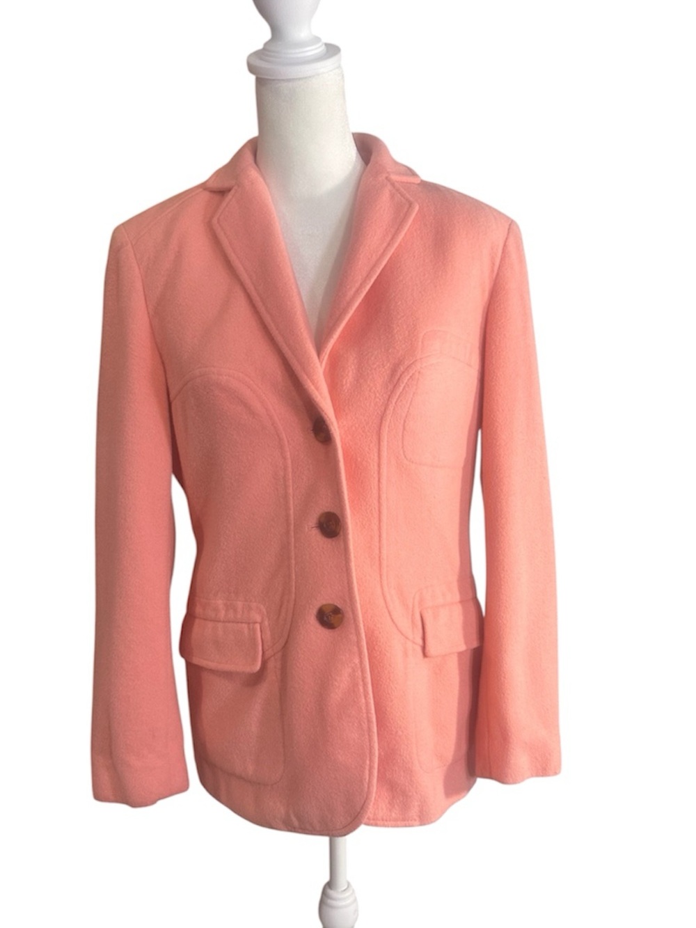 Carlisle Pink Angora Wool Women’s Blazer US 8 Tailored Soft Girl Classic Vintage